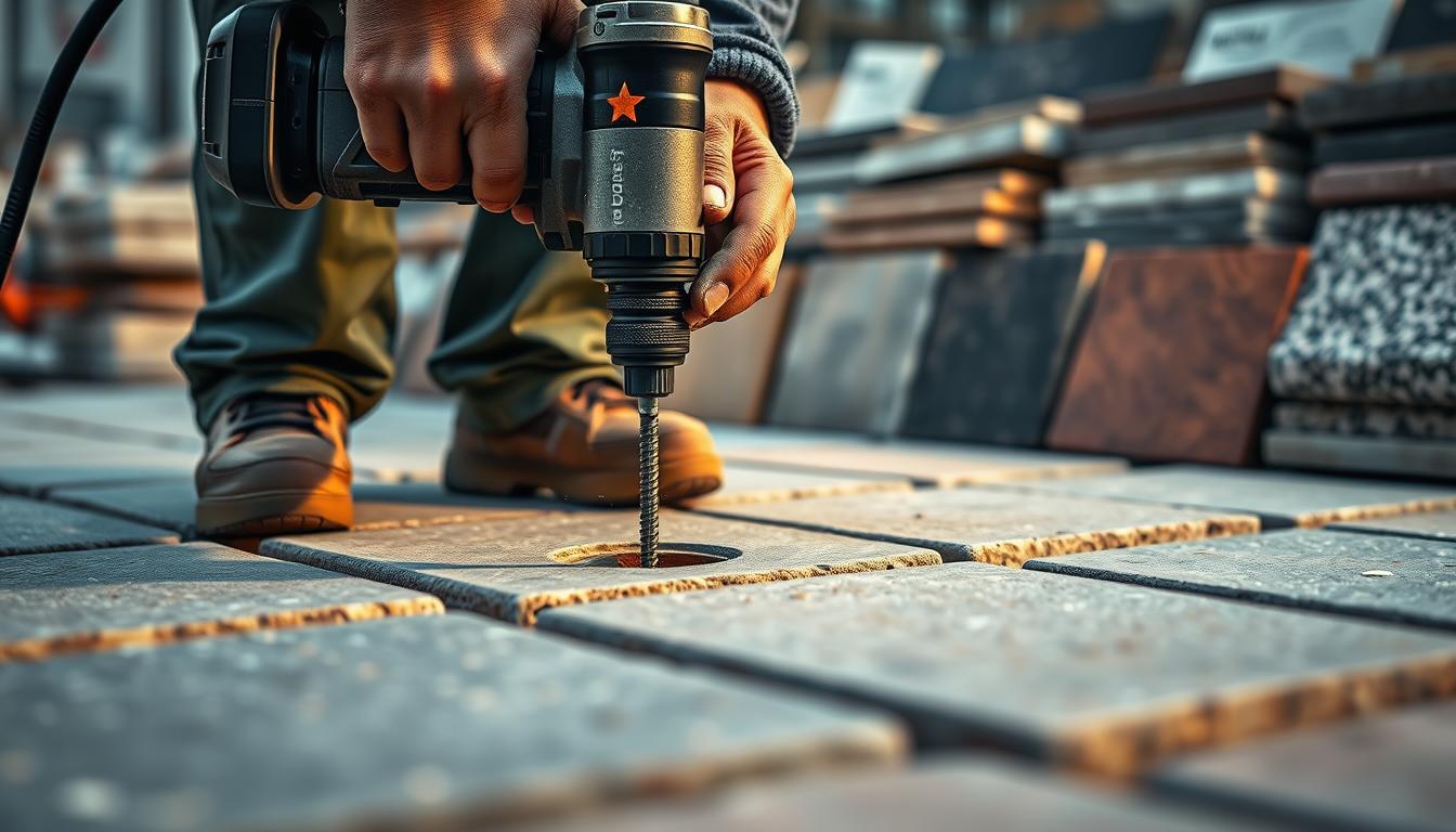 Bohrtechniken für Pflastersteine