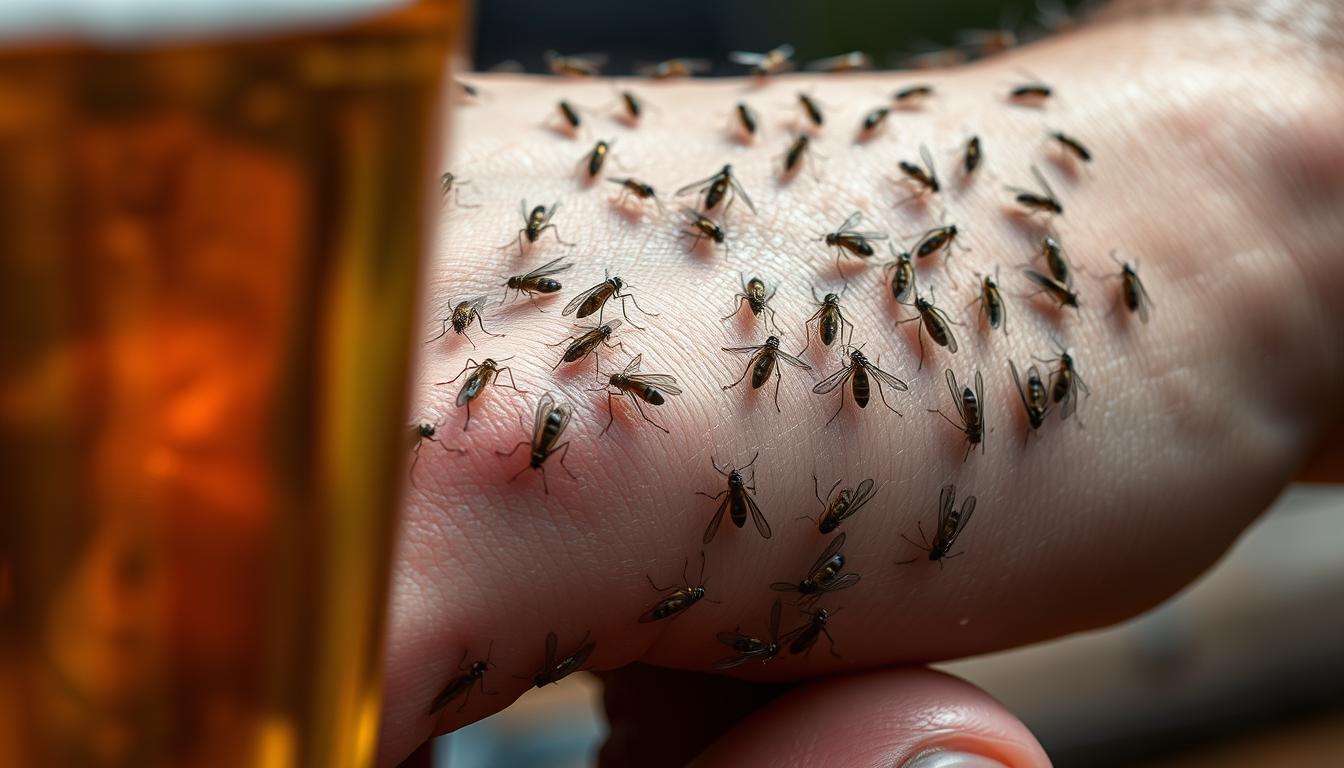 Einfluss von Körperchemie und Alkohol auf Mückenanstieg