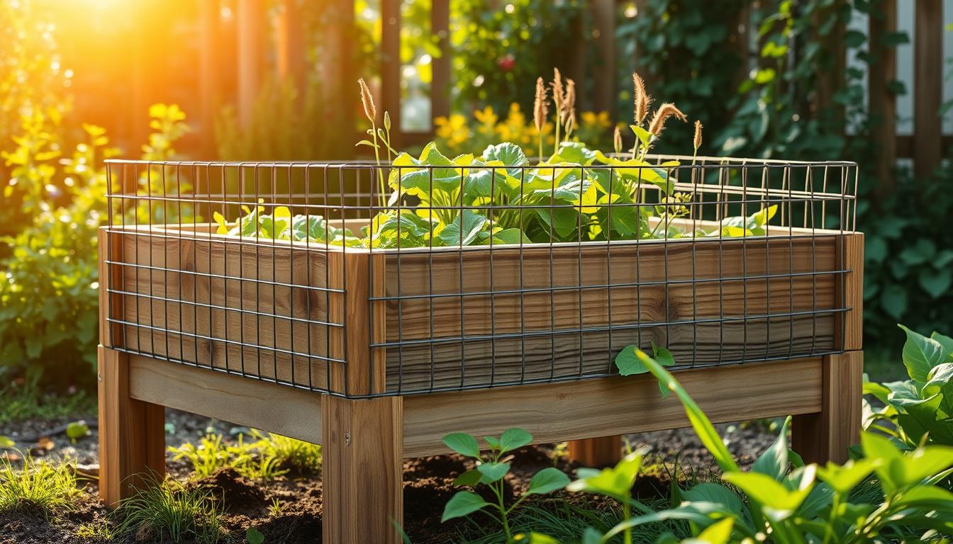 Hochbeete im Garten zum Schutz vor Maulwürfen