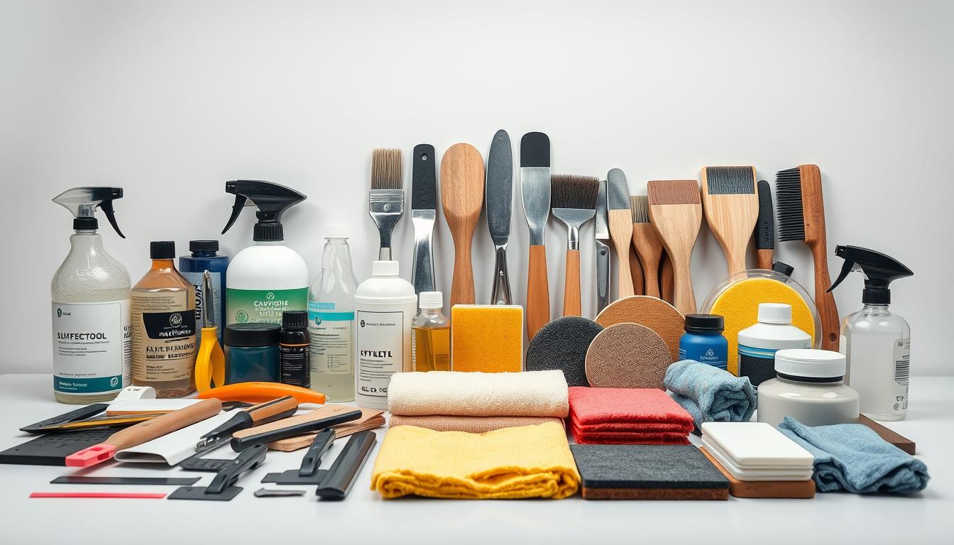 Materialien und Werkzeuge zur Silikonentfernung Materialien und Werkzeuge zur Silikonentfernung