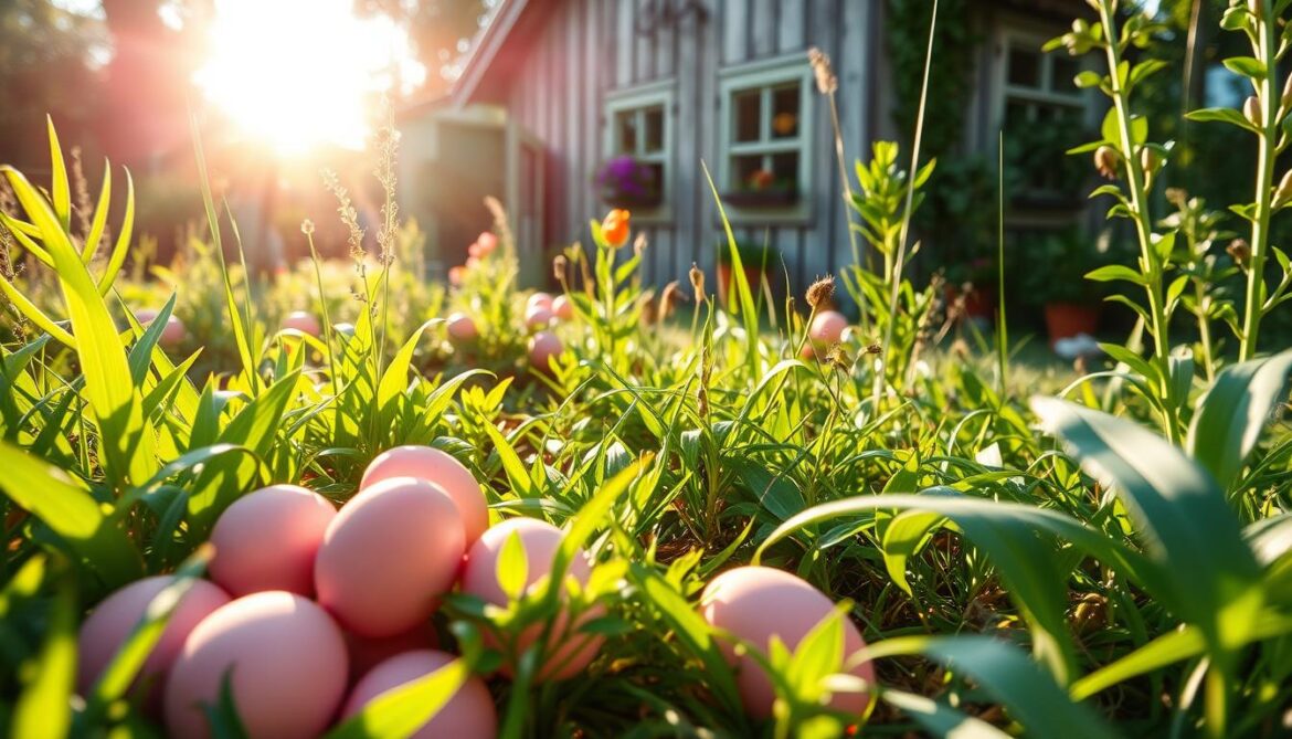 Rosa Eier im Garten – was tun?