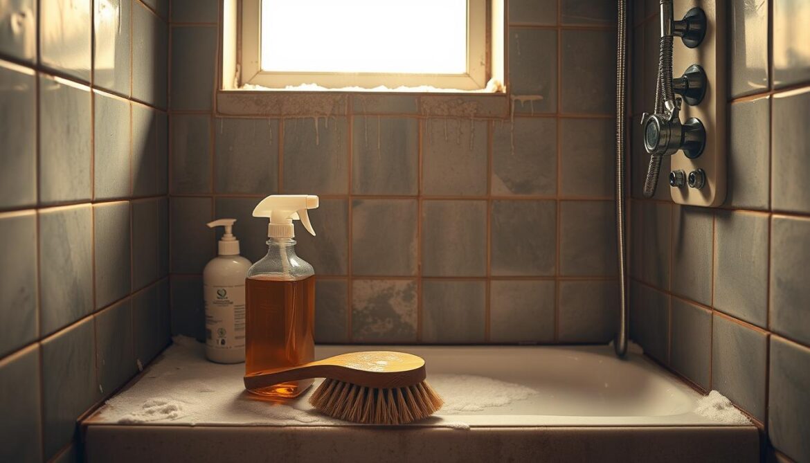 Stark verschmutzte Dusche reinigen