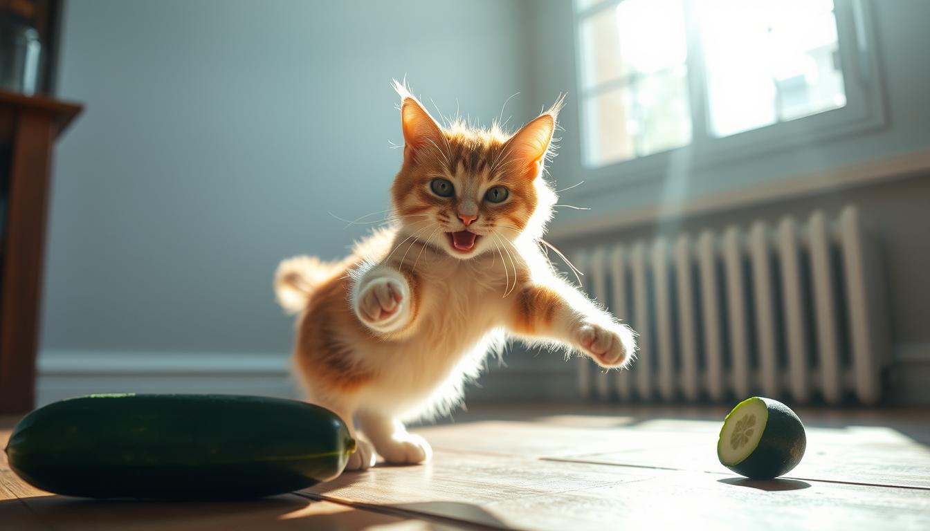 Überraschungseffekt bei Katzen